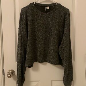 Women’s sparkle long sleeve crop top- Size L